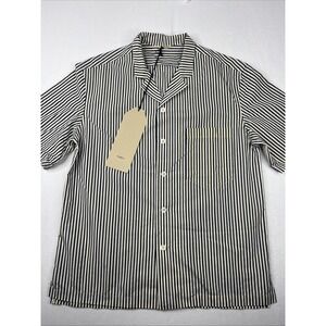 Barena Venezia Camicia Bagolo Shirt Mens 48 US Med Striped Cotton Nylon Navy